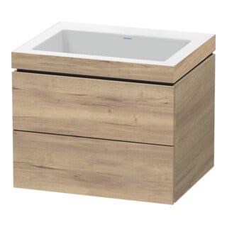 Duravit Waschtischunterschrank c-bonded L-Cube 60x48cm, o HL, Ei marm., 2 Schub., wandhängend
