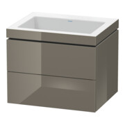 Duravit Waschtischunterschrank c-bonded L-Cube 60x48cm, o HL, f Gr hgl, 2 Schub., wandhängend