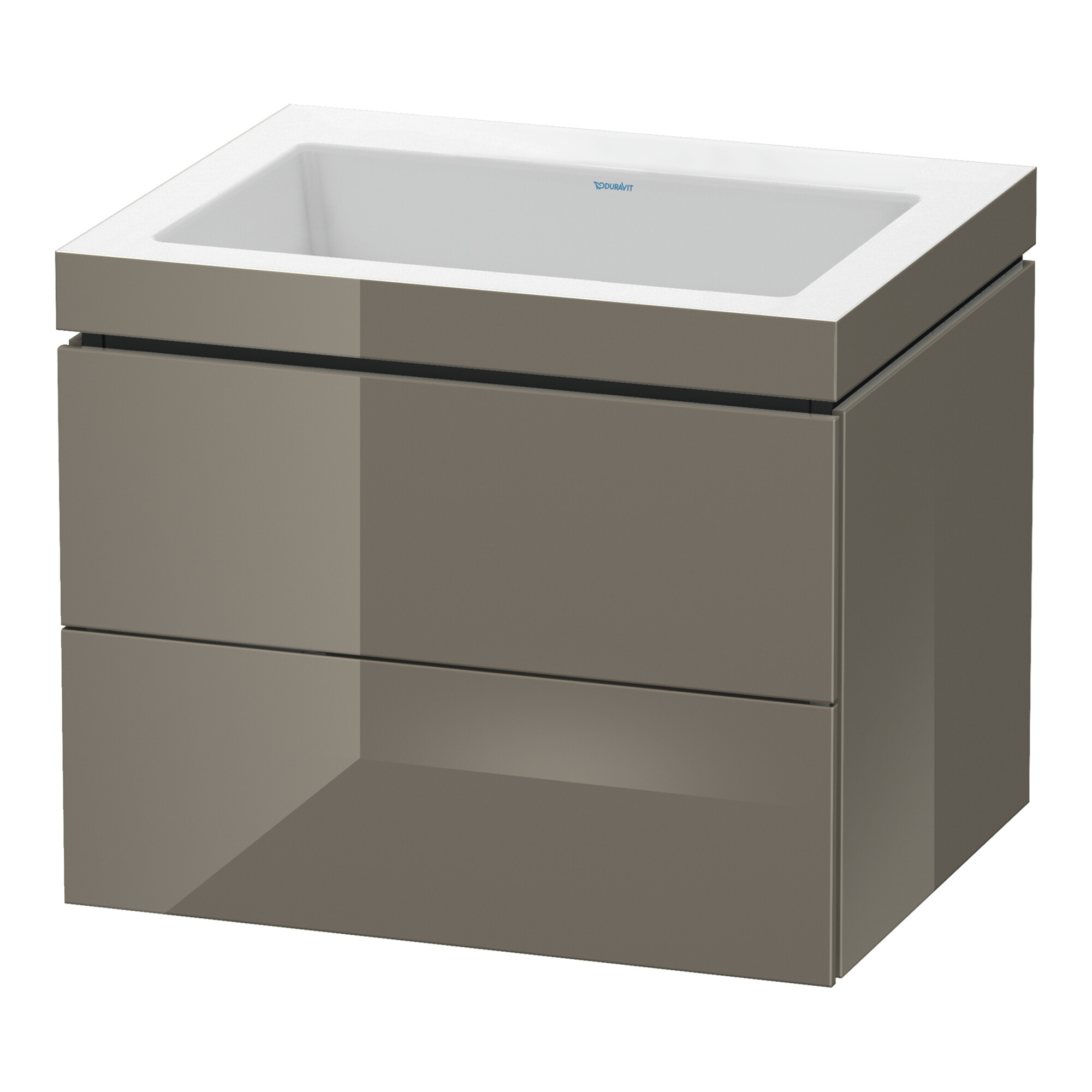 Duravit Waschtischunterschrank c-bonded L-Cube 60x48cm, o HL, f Gr hgl, 2 Schub., wandhängend