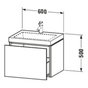Duravit Waschtischunterschrank c-bonded L-Cube 60x48cm, o HL, gra matt, 1 Ausz., wandhängend-5