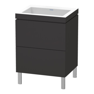 Duravit Waschtischunterschrank c-bonded L-Cube 60x48cm, o HL, gra matt, 2 Ausz., steh.