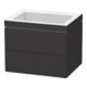 Duravit Waschtischunterschrank c-bonded L-Cube 60x48cm, o HL, gra matt, 2 Schub., wandhängend-1
