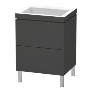 Duravit Waschtischunterschrank c-bonded L-Cube 60x48cm, o HL, graph ma, 2 Ausz., steh.