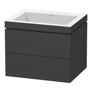 Duravit Waschtischunterschrank c-bonded L-Cube 60x48cm, o HL, graph ma, 2 Schub., wandhängend