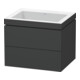 Duravit Waschtischunterschrank c-bonded L-Cube 60x48cm, o HL, graph ma, 2 Schub., wandhängend-1