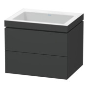 Duravit Waschtischunterschrank c-bonded L-Cube 60x48cm, o HL, graph ma, 2 Schub., wandhängend