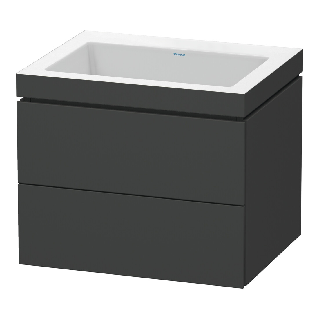 Duravit Waschtischunterschrank c-bonded L-Cube 60x48cm, o HL, graph ma, 2 Schub., wandhängend