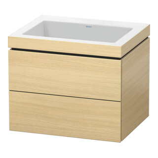 Duravit Waschtischunterschrank c-bonded L-Cube 60x48cm, o HL, med. Ei, 2 Schub., wandhängend