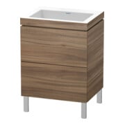 Duravit Waschtischunterschrank c-bonded L-Cube 60x48cm, o HL, Nussb Nat, 2 Ausz., steh.