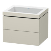 Duravit Waschtischunterschrank c-bonded L-Cube 60x48cm, o HL, Tau ma, 2 Schub., wandhängend