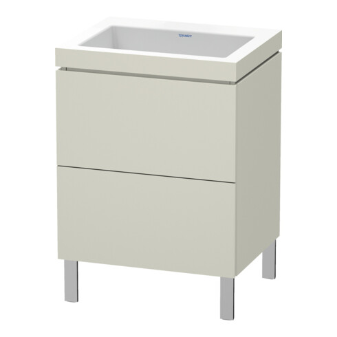 Duravit Waschtischunterschrank c-bonded L-Cube 60x48cm, o HL, Tau matt, 2 Ausz., steh.