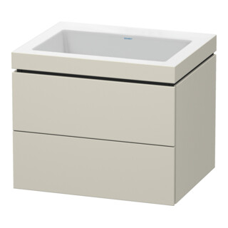 Duravit Waschtischunterschrank c-bonded L-Cube 60x48cm, o HL, Tau matt, 2 Schub., wandhängend