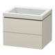 Duravit Waschtischunterschrank c-bonded L-Cube 60x48cm, o HL, Tau matt, 2 Schub., wandhängend-1