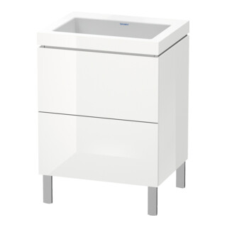 Duravit Waschtischunterschrank c-bonded L-Cube 60x48cm, o HL, we. hgl, 2 Ausz., steh.