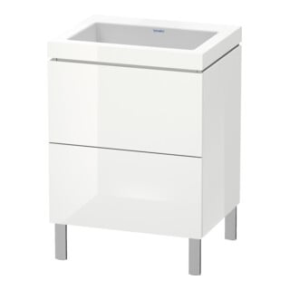 Duravit Waschtischunterschrank c-bonded L-Cube 60x48cm, o HL, we. hgl, 2 Ausz., steh.