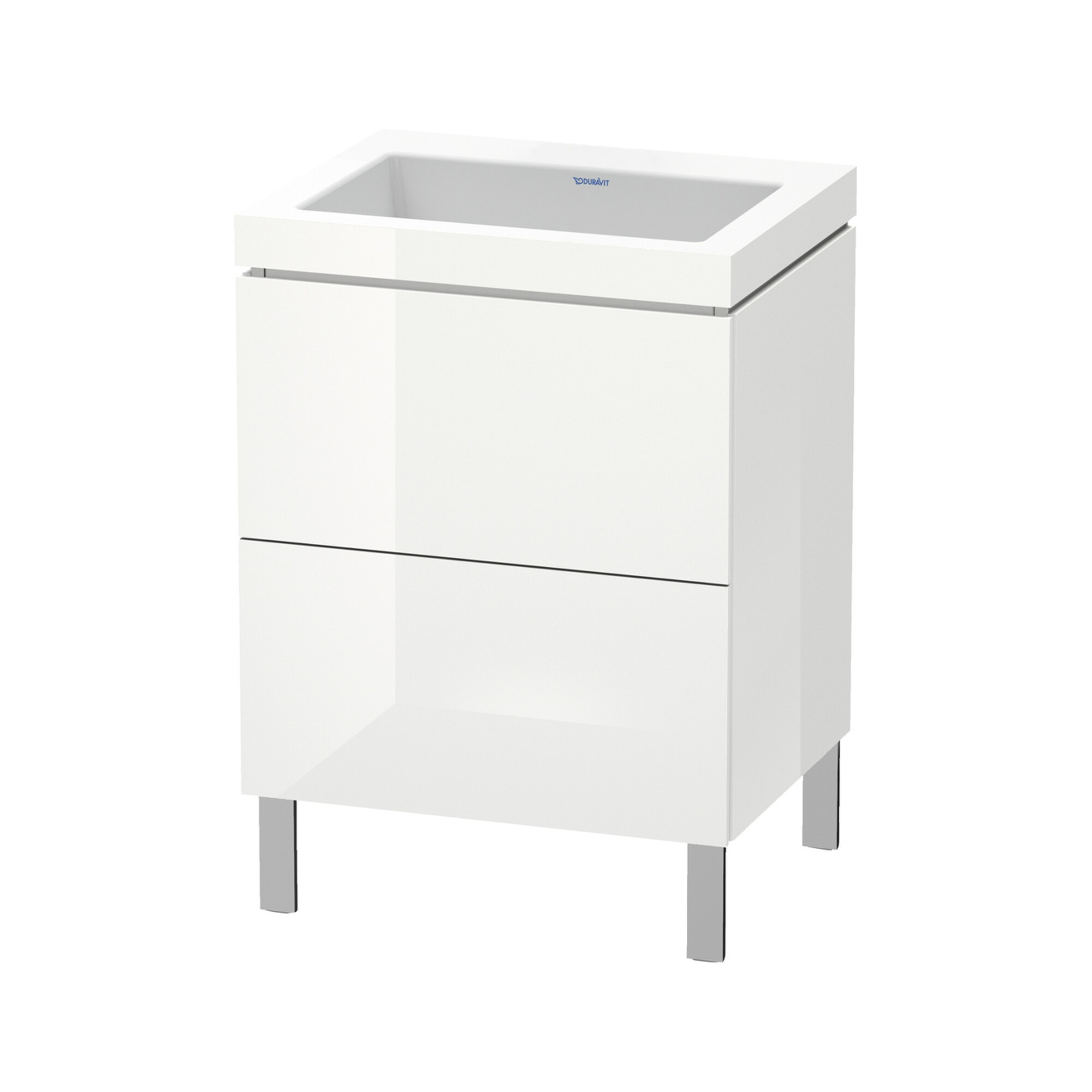 Duravit Waschtischunterschrank c-bonded L-Cube 60x48cm, o HL, we. hgl, 2 Ausz., steh.