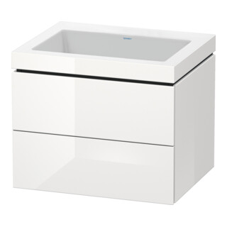 Duravit Waschtischunterschrank c-bonded L-Cube 60x48cm, o HL, we. hgl, 2 Schub., wandhängend