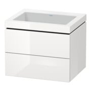 Duravit Waschtischunterschrank c-bonded L-Cube 60x48cm, o HL, we. hgl, 2 Schub., wandhängend