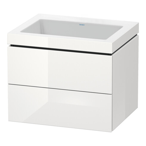 Duravit Waschtischunterschrank c-bonded L-Cube 60x48cm, o HL, we. hgl, 2 Schub., wandhängend