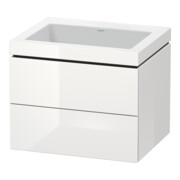 Duravit Waschtischunterschrank c-bonded L-Cube 60x48cm, o HL, we. hgl, 2 Schub., wandhängend