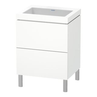 Duravit Waschtischunterschrank c-bonded L-Cube 60x48cm, o HL, we. matt, 2 Ausz., steh.