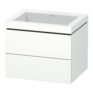 Duravit Waschtischunterschrank c-bonded L-Cube 60x48cm, o HL, we. matt, 2 Schub., wandhängend
