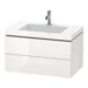 Duravit Waschtischunterschrank c-bonded L-Cube 80x48cm, 1 HL, bas. ma, 2 Schub., wandhängend
