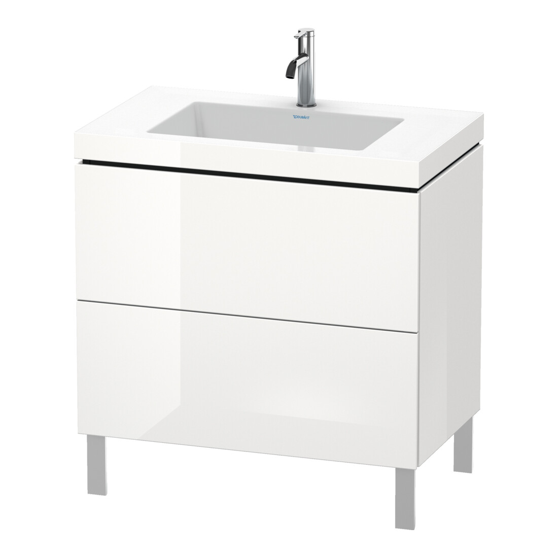 Duravit Waschtischunterschrank c-bonded L-Cube 80x48cm, 1 HL, E d geb., 2 Ausz., steh.