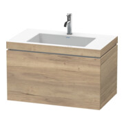 Duravit Waschtischunterschrank c-bonded L-Cube 80x48cm, 1 HL, Ei marm., 1 Ausz., wandhängend