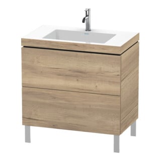 Duravit Waschtischunterschrank c-bonded L-Cube 80x48cm, 1 HL, Ei marm., 2 Ausz., steh.