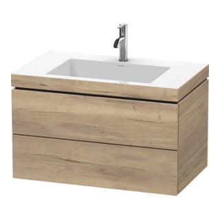 Duravit Waschtischunterschrank c-bonded L-Cube 80x48cm, 1 HL, Ei marm., 2 Schub., wandhängend
