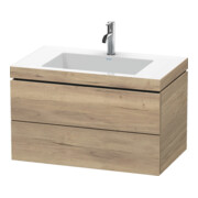 Duravit Waschtischunterschrank c-bonded L-Cube 80x48cm, 1 HL, Ei marm., 2 Schub., wandhängend
