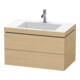 Duravit Waschtischunterschrank c-bonded L-Cube 80x48cm, 1 HL, Ei natur, 2 Schubkästen-1