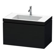 Duravit Waschtischunterschrank c-bonded L-Cube 80x48cm, 1 HL, Eiche schwarz, 1 Auszug