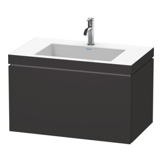 Duravit Waschtischunterschrank c-bonded L-Cube 80x48cm, 1 HL, gra matt, 1 Ausz., wandhängend