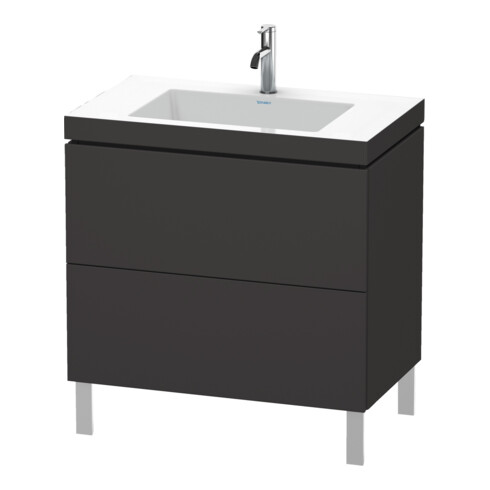 Duravit Waschtischunterschrank c-bonded L-Cube 80x48cm, 1 HL, gra matt, 2 Ausz., steh.
