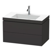 Duravit Waschtischunterschrank c-bonded L-Cube 80x48cm, 1 HL, gra matt, 2 Schub., wandhängend-1