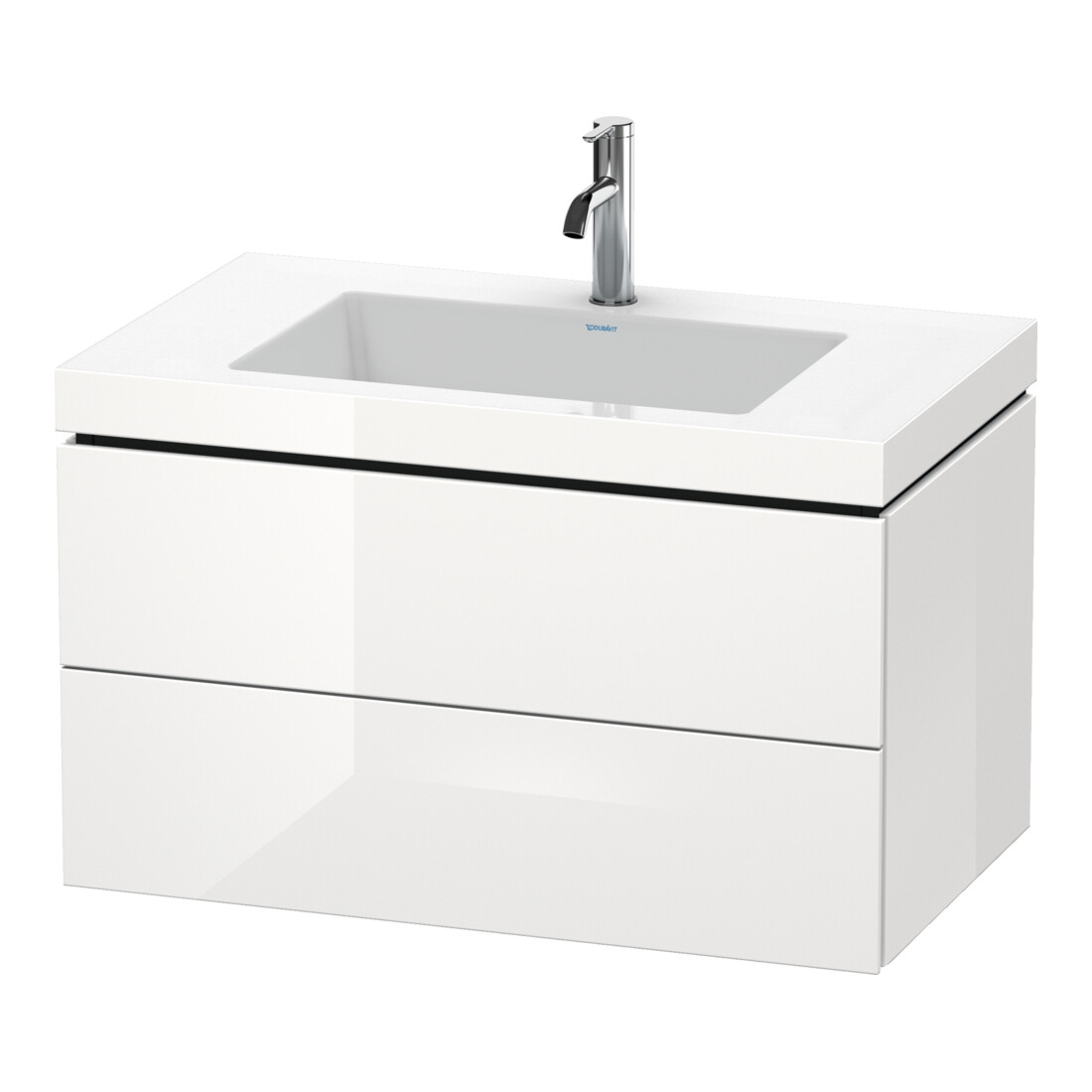 Duravit Waschtischunterschrank c-bonded L-Cube 80x48cm, 1 HL, gra matt, 2 Schub., wandhängend