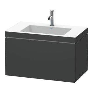Duravit Waschtischunterschrank c-bonded L-Cube 80x48cm, 1 HL, graph ma, 1 Ausz., wandhängend