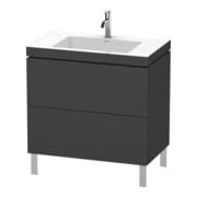 Duravit Waschtischunterschrank c-bonded L-Cube 80x48cm, 1 HL, graph ma, 2 Ausz., steh.