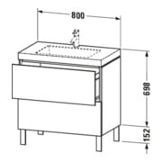 Duravit Waschtischunterschrank c-bonded L-Cube 80x48cm, 1 HL, graph ma, 2 Ausz., steh.-5