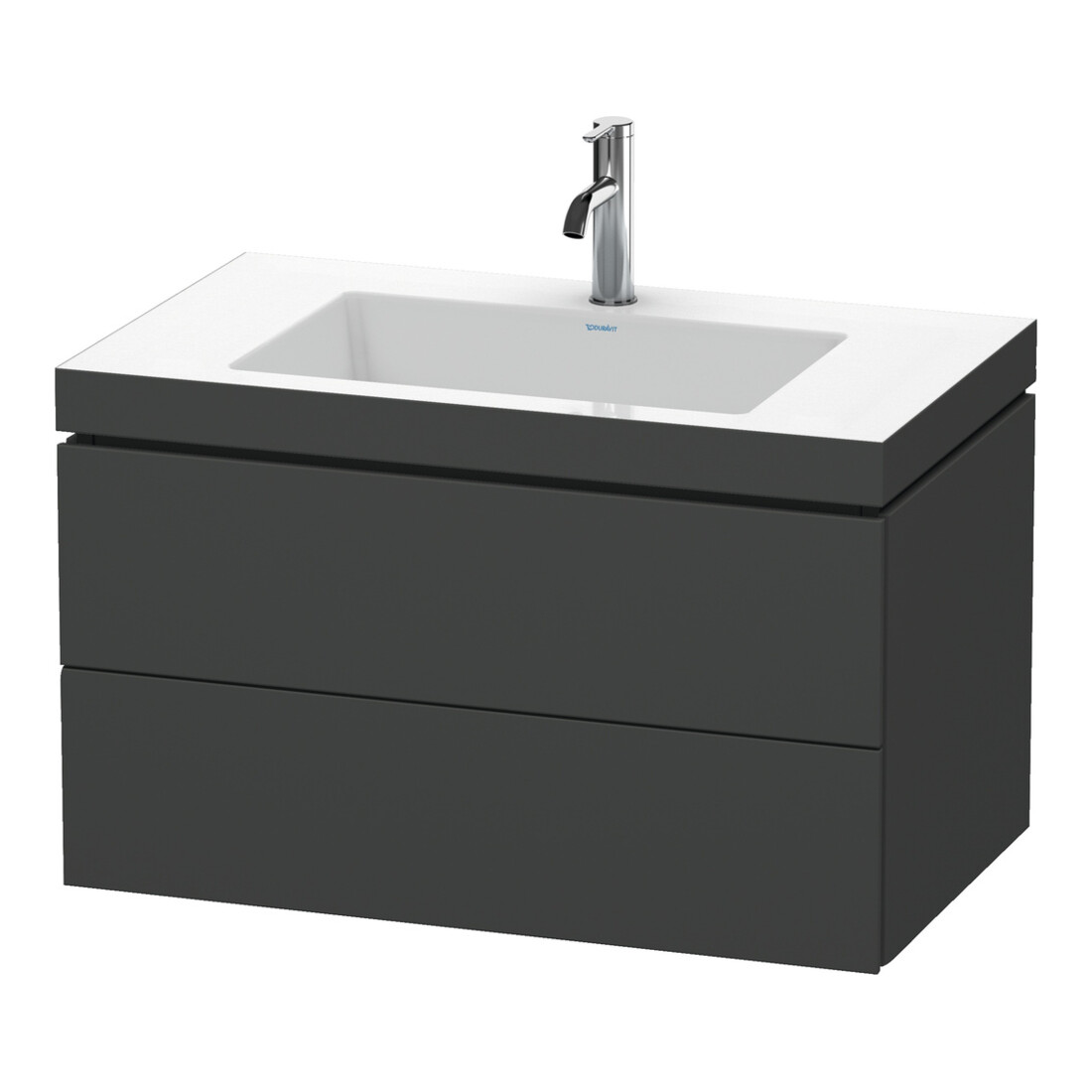 Duravit Waschtischunterschrank c-bonded L-Cube 80x48cm, 1 HL, graph ma, 2 Schub., wandhängend