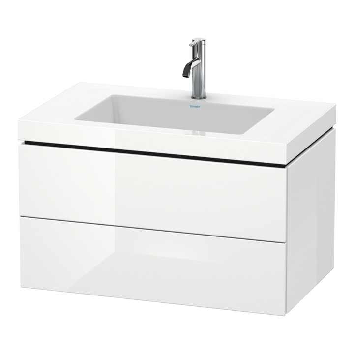 Duravit Waschtischunterschrank c-bonded L-Cube 80x48cm, 1 HL, graph ma, 2 Schub., wandhängend