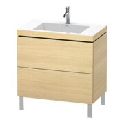 Duravit Waschtischunterschrank c-bonded L-Cube 80x48cm, 1 HL, med. Ei, 2 Ausz., steh.