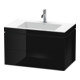 Duravit Waschtischunterschrank c-bonded L-Cube 80x48cm, 1 HL, sw hgl, 2 Schub., wandhängend-1