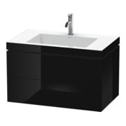 Duravit Waschtischunterschrank c-bonded L-Cube 80x48cm, 1 HL, sw hgl, 2 Schub., wandhängend-1