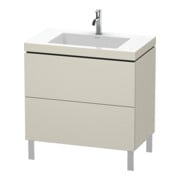 Duravit Waschtischunterschrank c-bonded L-Cube 80x48cm, 1 HL, Tau ma, 2 Ausz., steh.