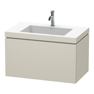 Duravit Waschtischunterschrank c-bonded L-Cube 80x48cm, 1 HL, Tau matt, 1 Ausz., wandhängend