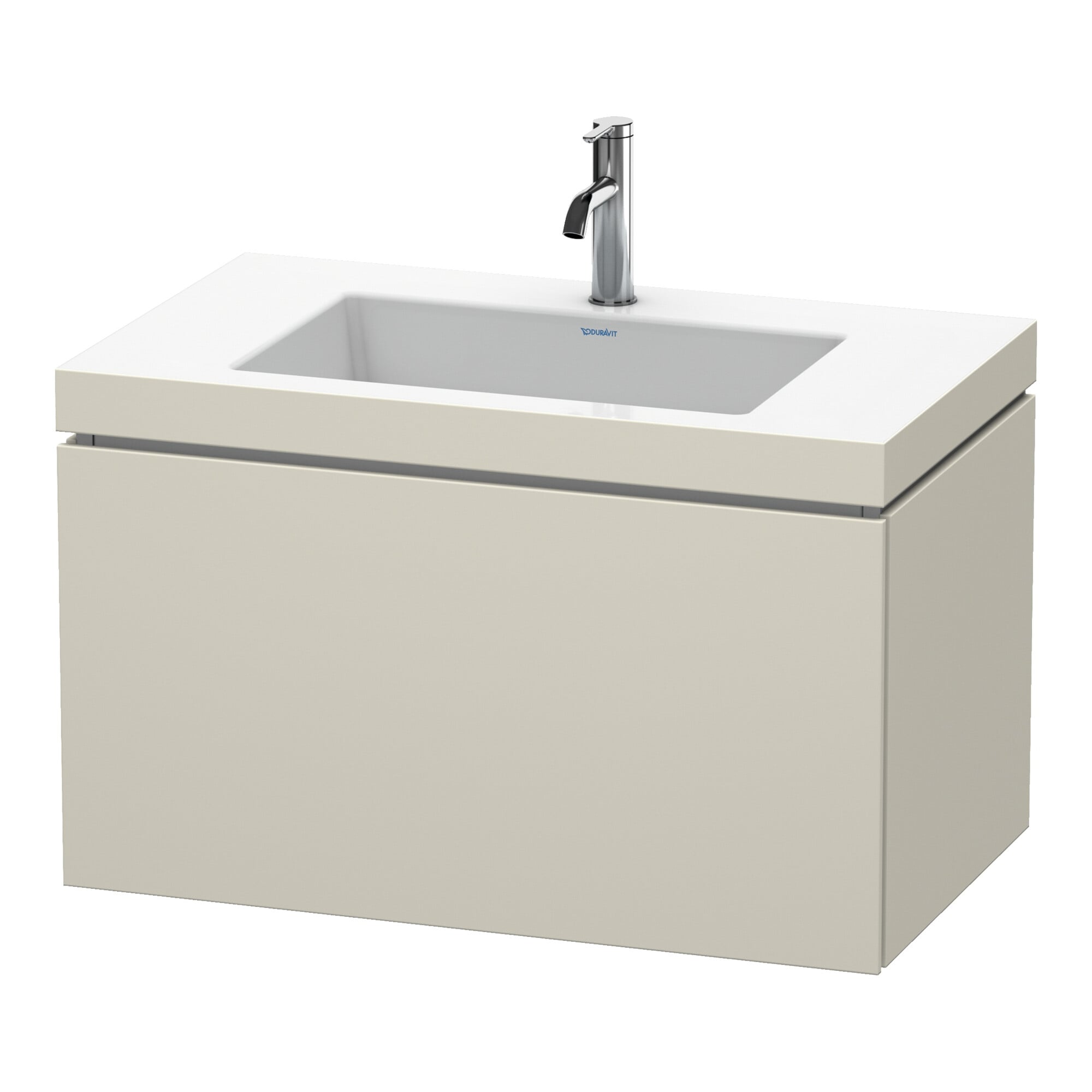 Duravit Waschtischunterschrank c-bonded L-Cube 80x48cm, 1 HL, Tau matt, 1 Ausz., wandhängend