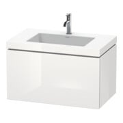 Duravit Waschtischunterschrank c-bonded L-Cube 80x48cm, 1 HL, we. hgl, 1 Ausz., wandhängend-1